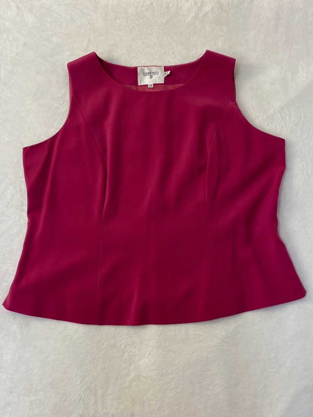 Louise Ricci Pink Magenta Sleeveless Blouse Office Business Casual Size 20
